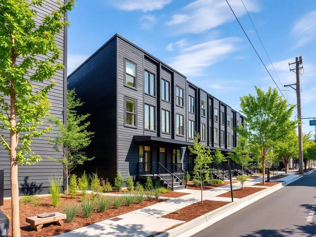 New construction modern infill townhomes in the 12 South neighborhood of Nashville