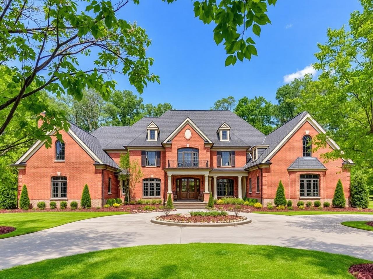 Newly built brick estate home in Brentwood, Tennessee